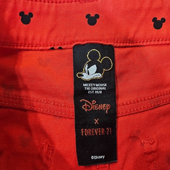 Disney x Forever 21 Pants Womens Medium Red Mickey Mouse Stylish Fashion Apparel - Picture 7 of 10